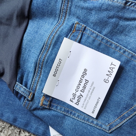 NWT Sonoma Full-Coverage Belly Band Bootcut Denim Dark Jeans Size 6-Maternity - Picture 9 of 9